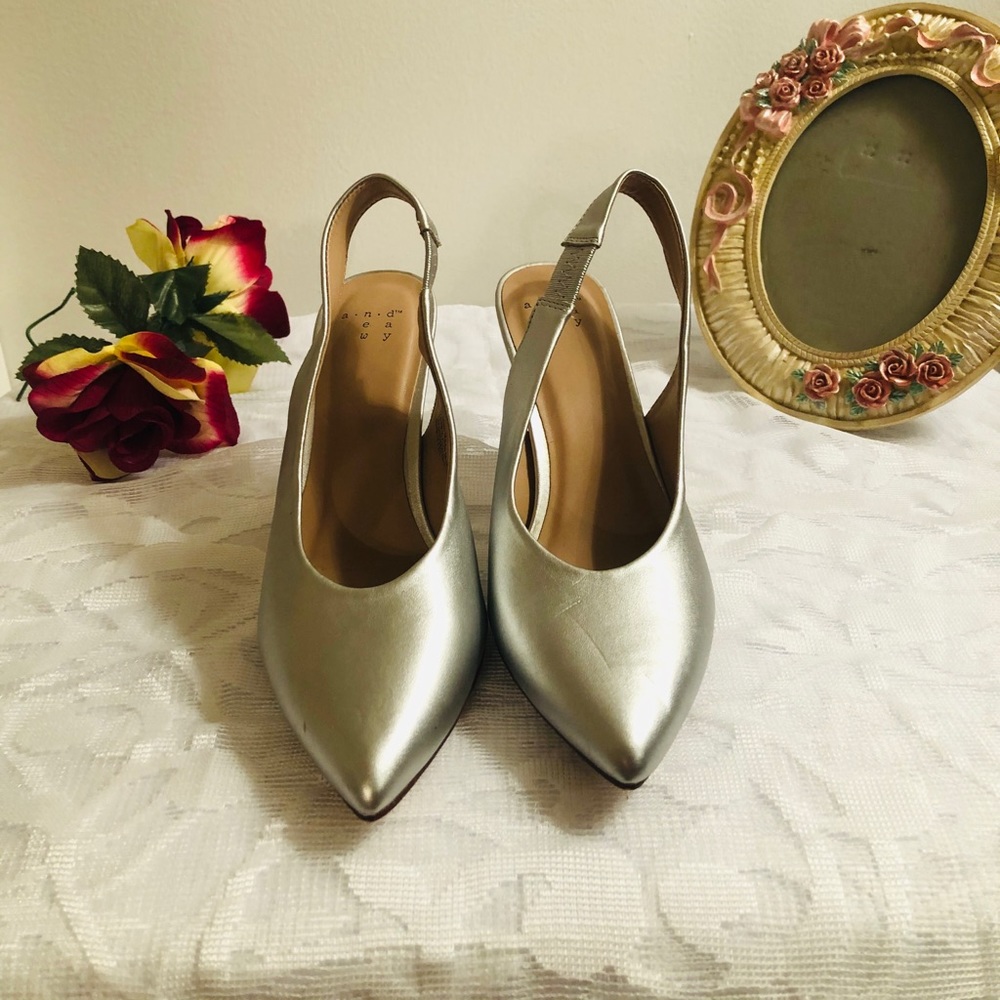 Silver Sling-backs